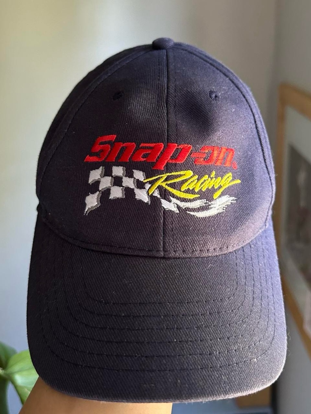 Snap on Racing Navy Blue Dad Baseball Hat Cap